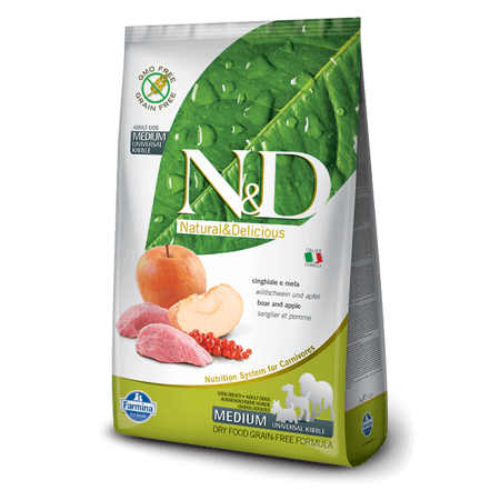 N&D Grain Free vaddisznó&alma adult medium 12kg kutyatáp