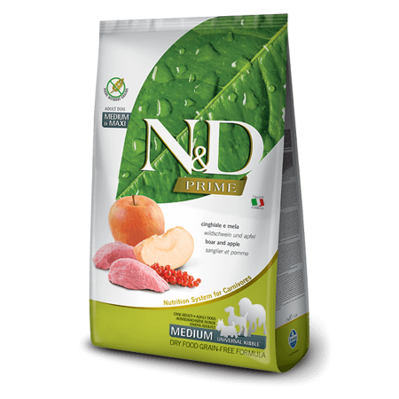 N&D Prime vaddisznó&alma adult medium/maxi 12kg kutyatáp