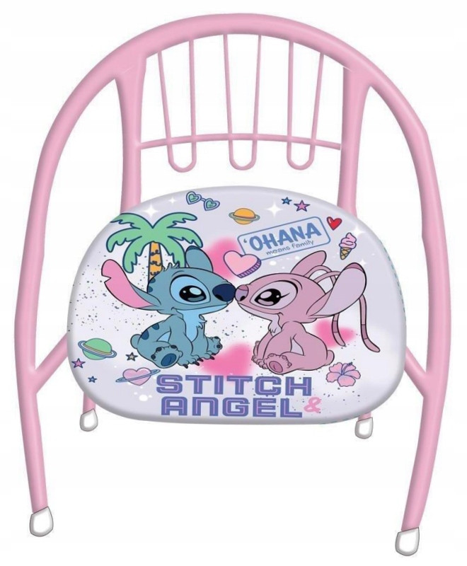 Disney: Lilo és Stitch rózsaszín fém gyerekszék 36 x 35 x 36 cm-es