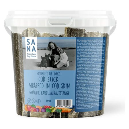 SANAdog Töltött tőkehalbőr rúd 800g
