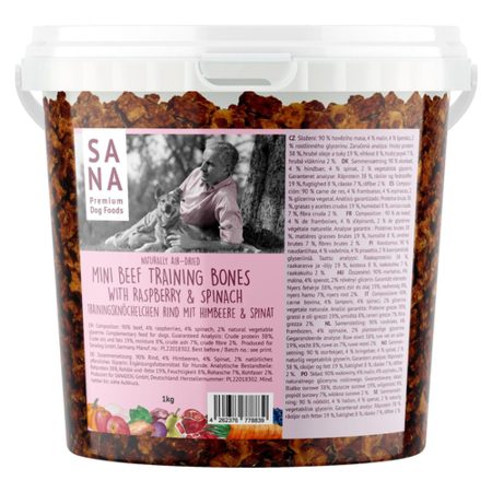 SANAdog Marhás Tréning jutalomfalat málnával és spenóttal 1kg