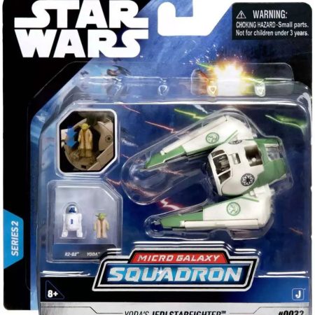 Star Wars: Micro Galaxy Squadron jármű figurával 8 cm-es - Yoda és R2-D2 Jedi Starfighterrel