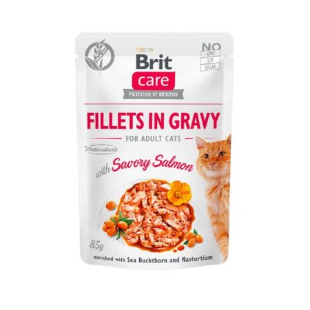 Brit Care Cat Fillets in Gravy with Savory Salmon 85 g