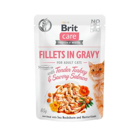 Brit Care Cat Fillets in Gravy with Tender Turkey & Savory Salmon 85 g