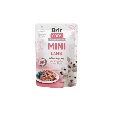 Brit Care Pouch Mini Puppy Lamb Fillets in Gravy 24x85g