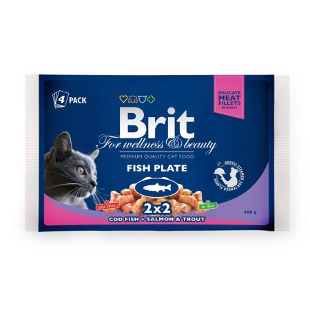 Brit Premium Cat Pouches Fish Plate 400g (4x100g)