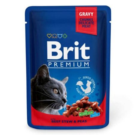 Brit Premium Cat Pouches with Beef Stew & Peas 100 g