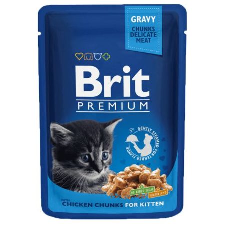 Brit Premium Cat Pouches Chicken Chunks for Kitten 100 g