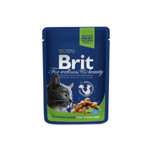 Brit Premium Cat Pouches Chicken Slices for Sterilised 24x100 g