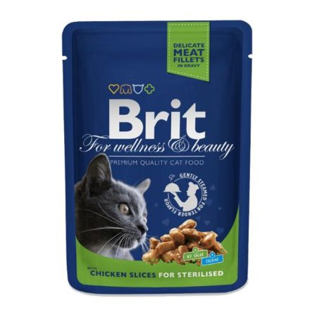 Brit Premium Cat Pouches Chicken Slices for Sterilised 100 g