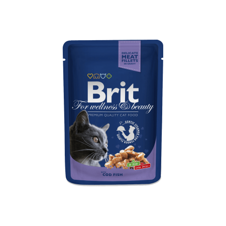 Brit Premium Cat Pouches with Cod Fish 24x100 g