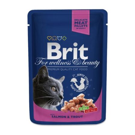 Brit Premium Cat Pouches with Salmon & Trout 100 g