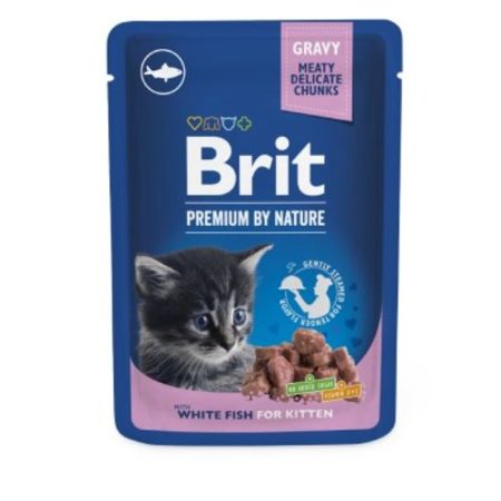 Brit Premium Cat Pouches White Fish for Kitten 100g