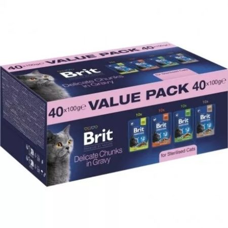 Brit Premium Cat pouches for sterilised cats 40x100g