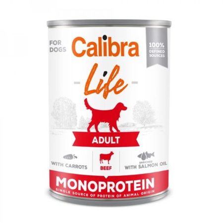 Calibra Dog Life Adult Beef with carrots konzerv 6x400g