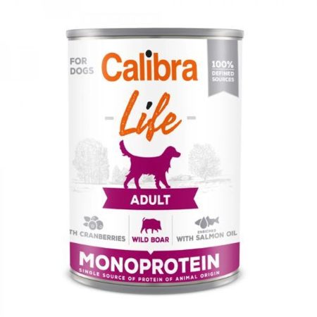 Calibra Dog Life Adult Wild boar with cranberries konzerv 6x400g