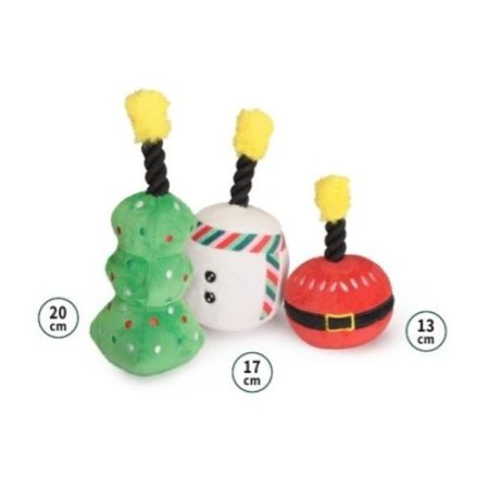 Camon Sípoló Xmas Gyertya Plüss Játék Kutyáknak 13-20cm