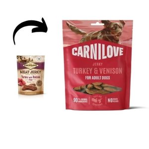 Carnilove Jerky Snack Turkey with Venison Fillet – pulyka szarvas filével 100g