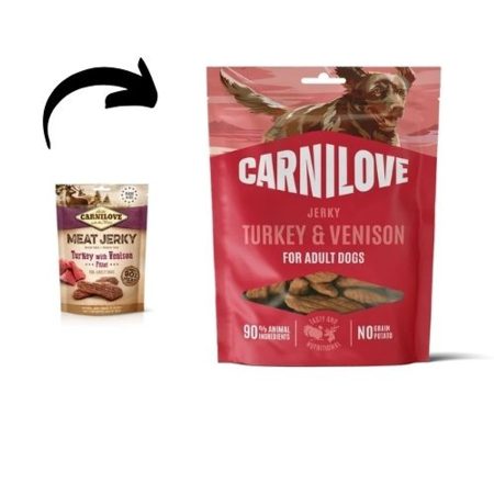 Carnilove Jerky Snack Turkey with Venison Fillet – pulyka szarvas filével 100g