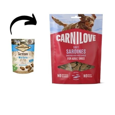 Carnilove Dog Semi Moist Snack Szardínia Fokhagymával 200g