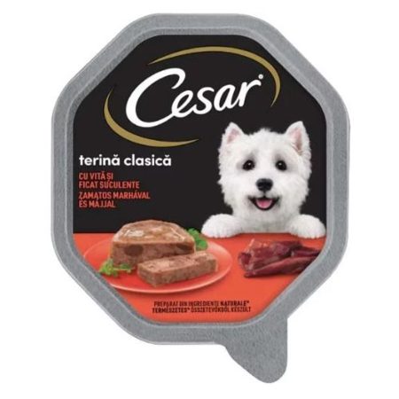 Cesar Alutálcás kutyaeledel 14x150g marha-máj