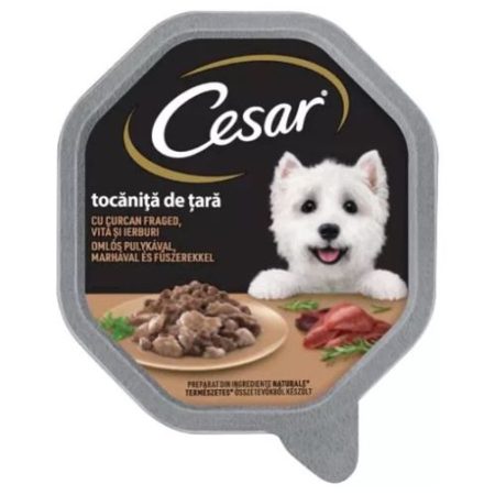 Cesar Alutálcás kutyaeledel 14x150g pulyka-marha