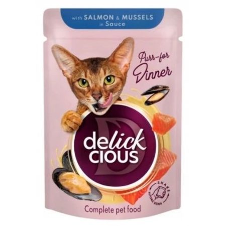 Delickcious Lazacszeletek kagylóval ízletes szószban 85g