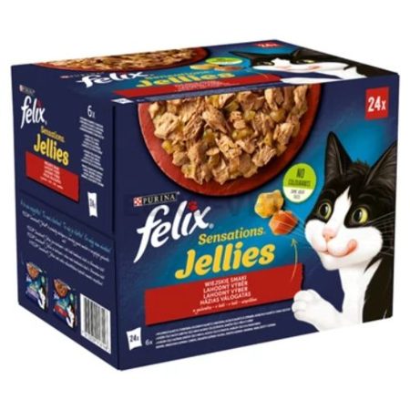 Felix Sensations Jellies Házias válogatás aszpikban nedves macskaeledel 24x85g
