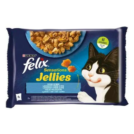 Felix Sensations Jellies Halas válogatás aszpikban nedves macskaeledel 4x85g