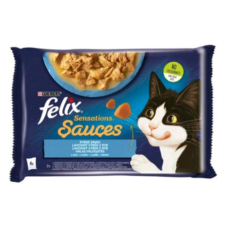 Felix Sensations Sauces Halas válogatás szószban nedves macskaeledel 4x85g