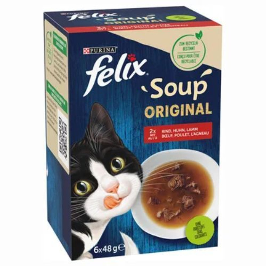 FELIX Soup Original Házias válogatás szószban nedves macskaeledel 6x48g