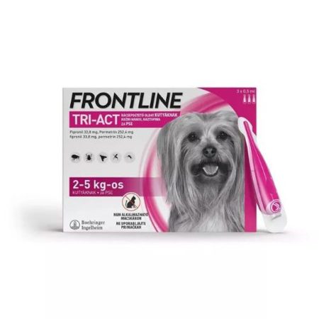 Frontline Tri-Act Rácsepegtető Oldat Kutyáknak 2-5kg 3X