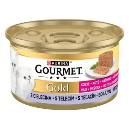 GOURMET GOLD Kitten Pástétom Borjúval nedves macskaeledel 12x85g