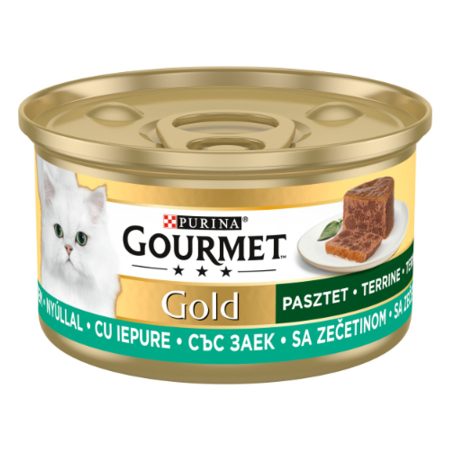 GOURMET GOLD Nyúllal terrine nedves macskaeledel - 12x85 g