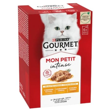 GOURMET MON PETIT Kacsával/Csirkével/Pulykával nedves macskaeledel 6x50g