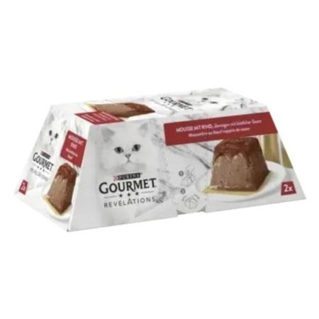 GOURMET REVELATIONS Pastétom Marhával és szósszal nedves macskaeledel 2*57g