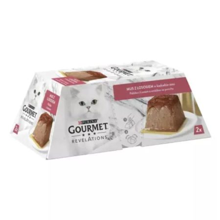 GOURMET REVELATIONS Pastétom Lazaccal és szósszal nedves macskaeledel 2x57g