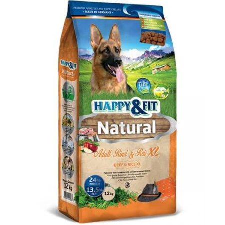 Happy&Fit Natural Adult Rind&Reis XL 12kg kutyatáp