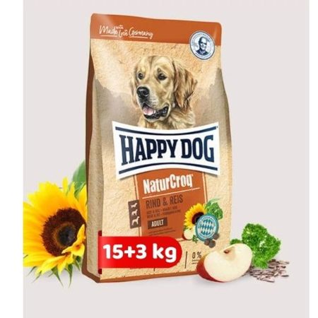 Happy Dog NaturCroq Rind & Reis 15+3kg kutyatáp