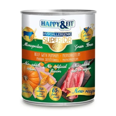 Happy&Fit Superior 100% Monoprotein - Friss marhahús sütőtökkel 800g