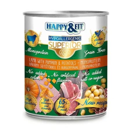 Happy&Fit Superior 100% Monoprotein - Friss Bárányhús sütőtökkel 800g