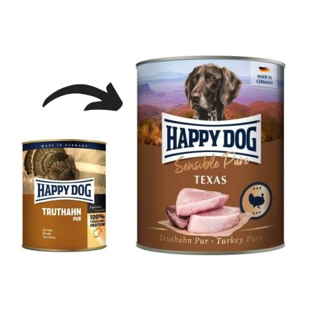 Happy Dog Texas Pur Pulykahúsos konzerv 6x800 gr