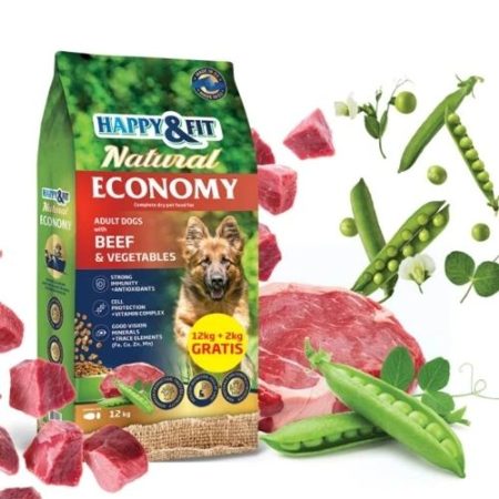 Happy&Fit Natural Economy Adult with Beef and Vegetables 12+2kg