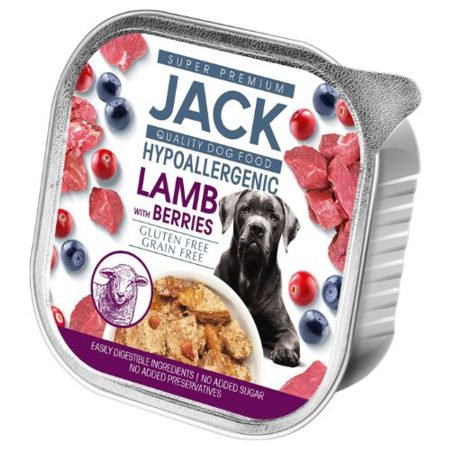Jack hipoallergén pástétom bárányhús bogyós gyümölcsökkel 12x150g