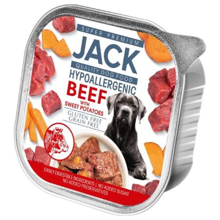 Jack hipoallergén pástétom marhahús édesburgonyával 12x150g