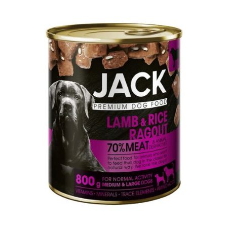 Jack kutya konzerv ragu bárány-rizs 8x800g