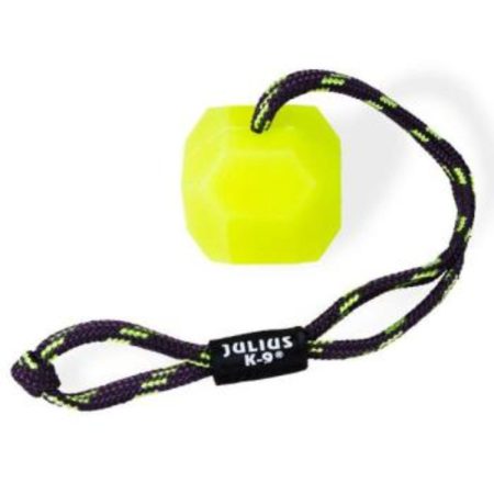 Julius K9 Fluoreszkáló zsinóros puha labda zöld 60mm átmérőjű