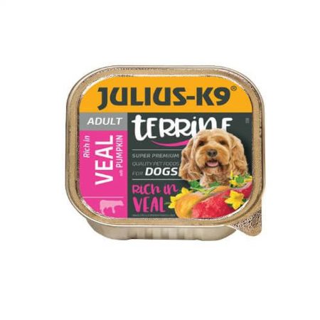Julius-K9 Dog Terrine Adult Veal&Pumpkin - nedveseledel (borjú