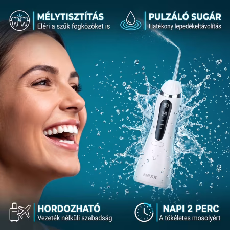 Mexx szájzuhany - ragyogó mosoly és egészséges íny kompromisszumok nélkül - 4 tisztítófej