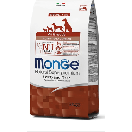 Monge All Breed Puppy and Junior Lamb and Rice 2x12kg kutyatáp